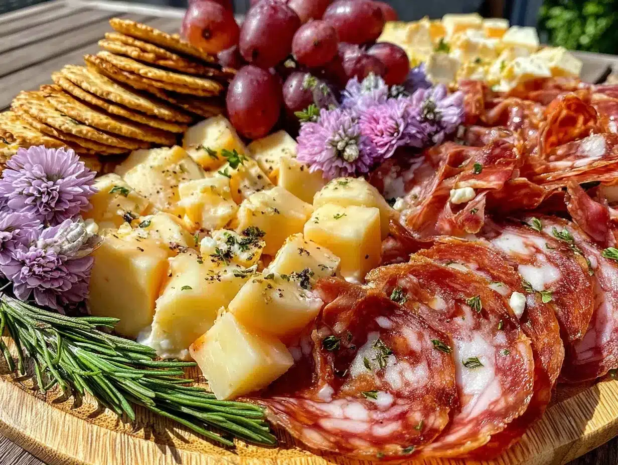 pastel spring charcuterie board preparation steps
