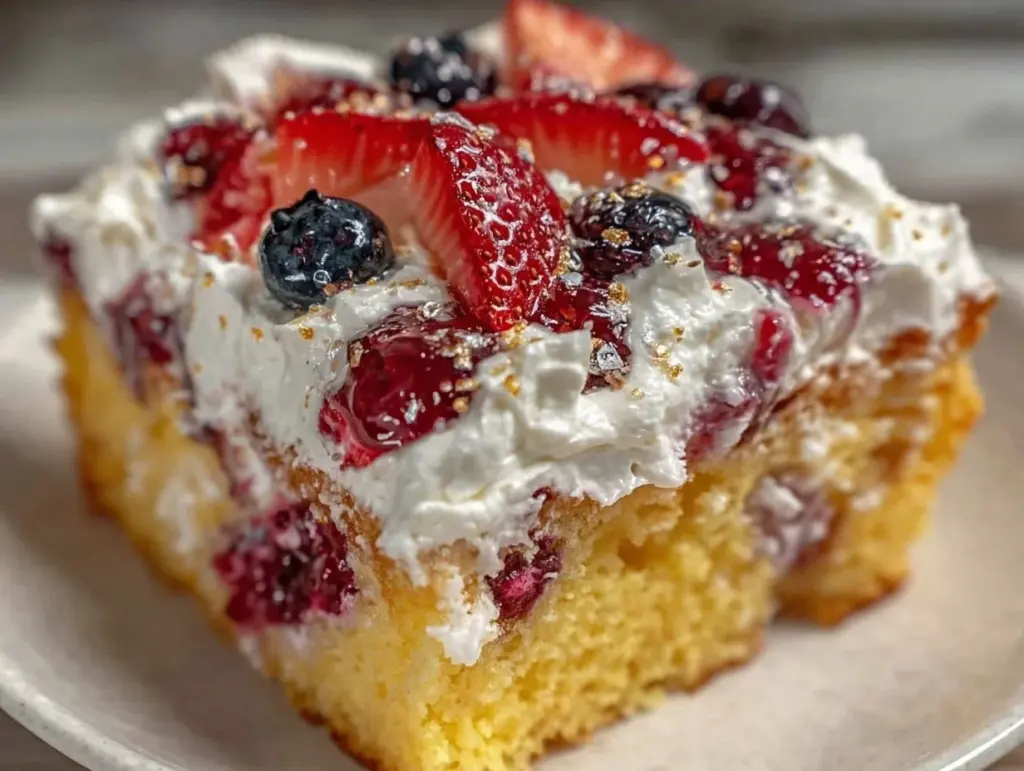 patriotic jello poke cake - featured image