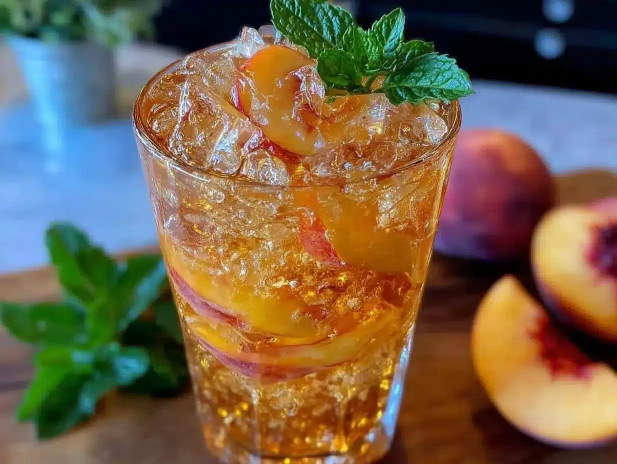 peach mango iced green tea lemonade preparation steps