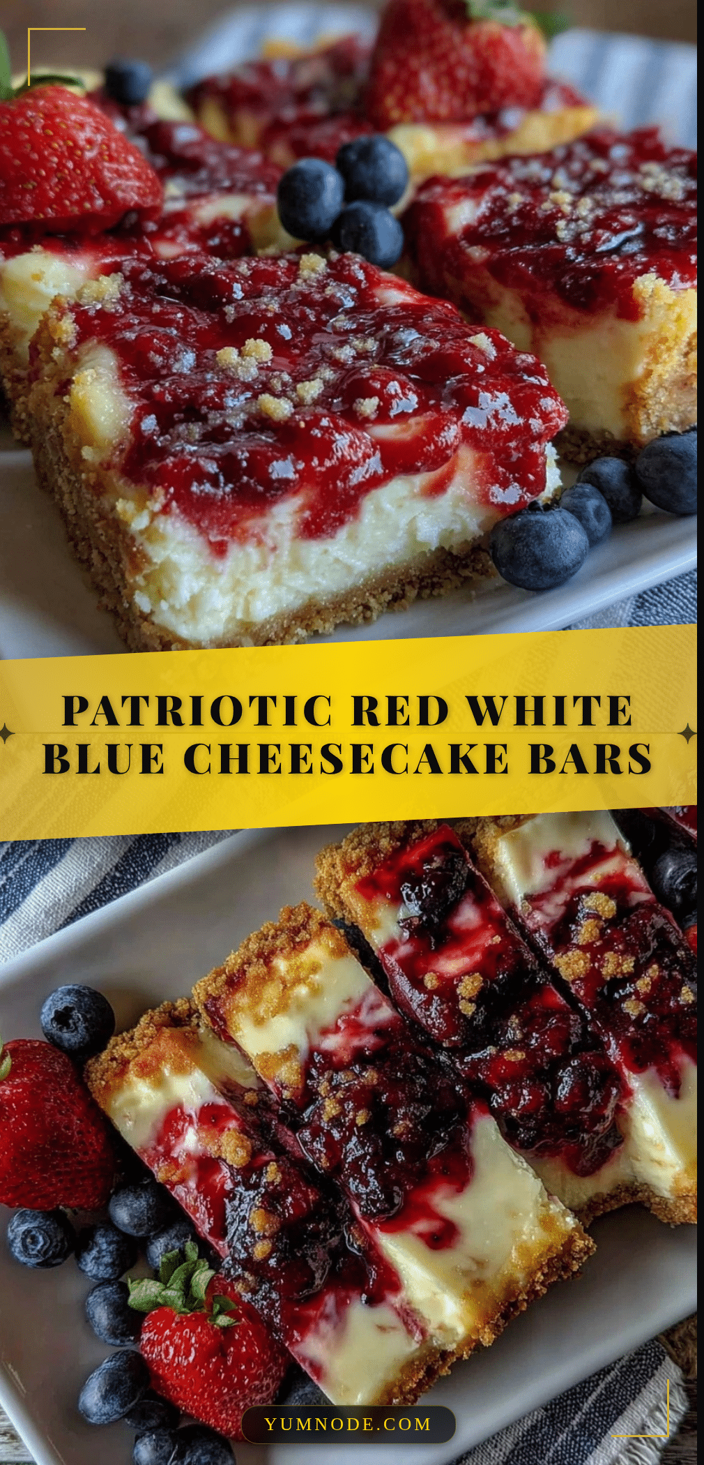 red white and blue cheesecake bars recipe