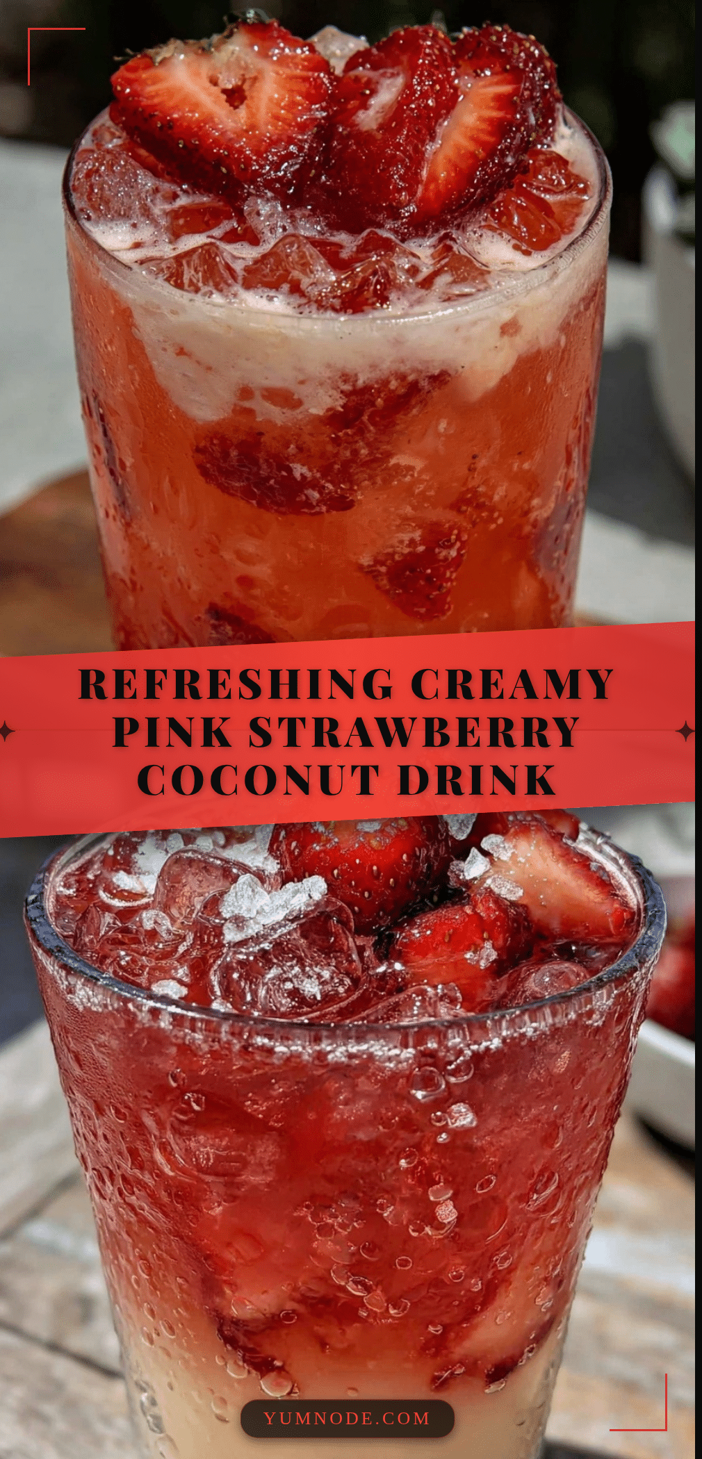 Refreshing Pink Drink Strawberry Coconut Refresher recipe