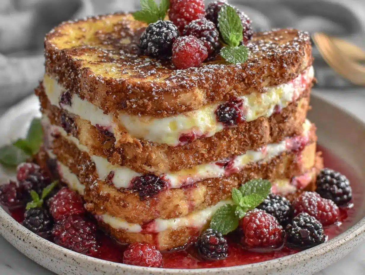 ricotta stuffed french toast preparation steps