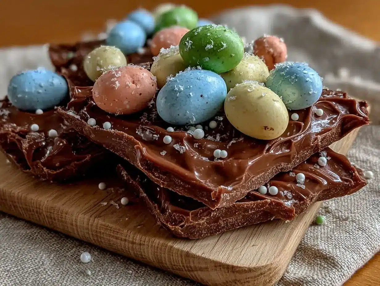 robin egg nest chocolate bark preparation steps