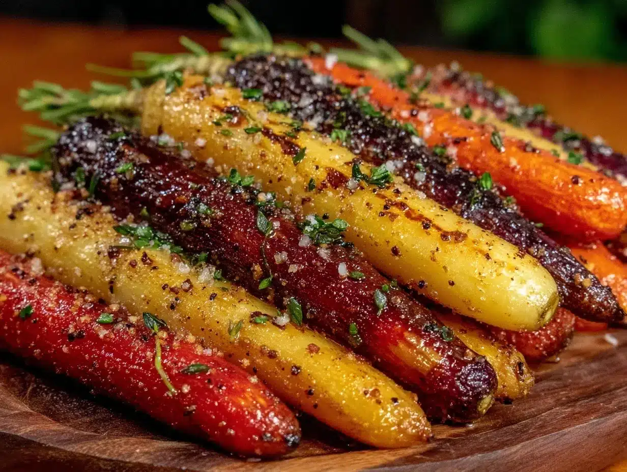 savory honey butter roasted rainbow carrots preparation steps