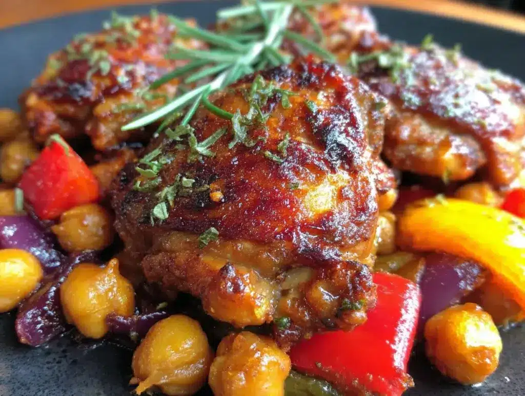 sheet pan harissa chicken - featured image