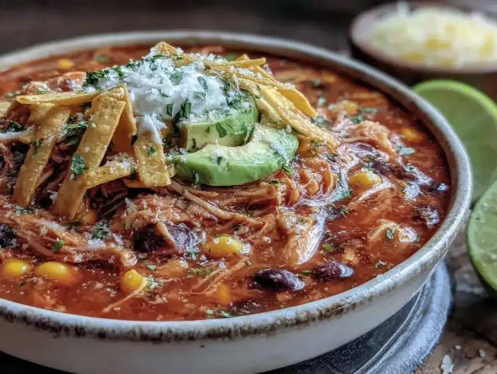 slow cooker chicken tortilla soup - featured image