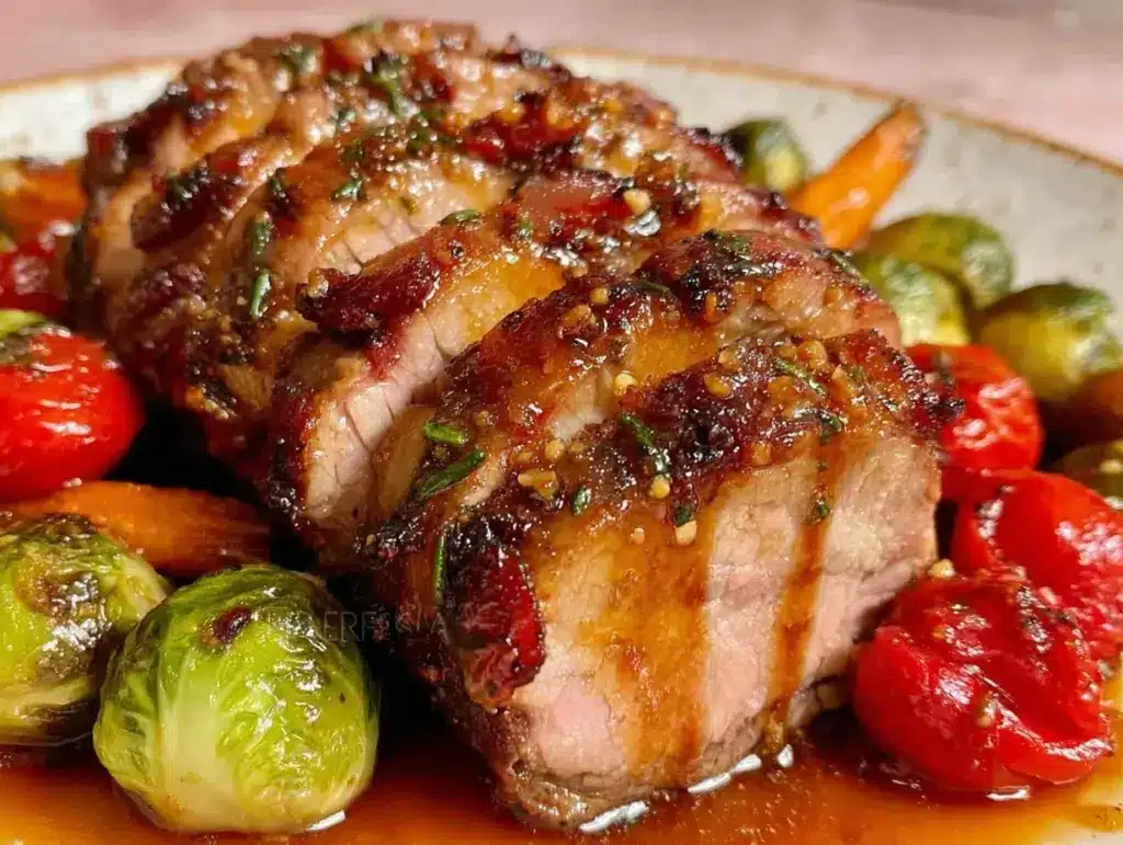 slow cooker honey garlic pork tenderloin - featured image