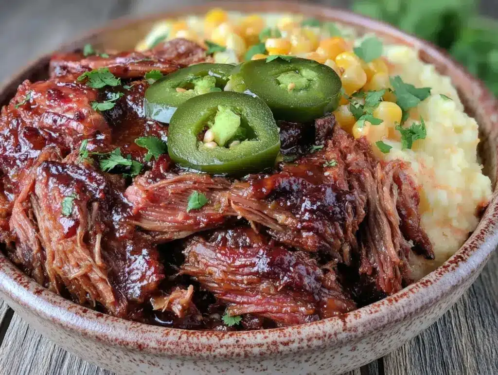 slow cooker Mississippi pot roast taco bowl - featured image