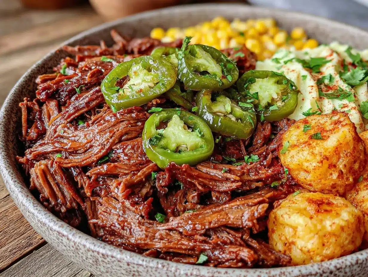 slow cooker Mississippi pot roast taco bowl preparation steps