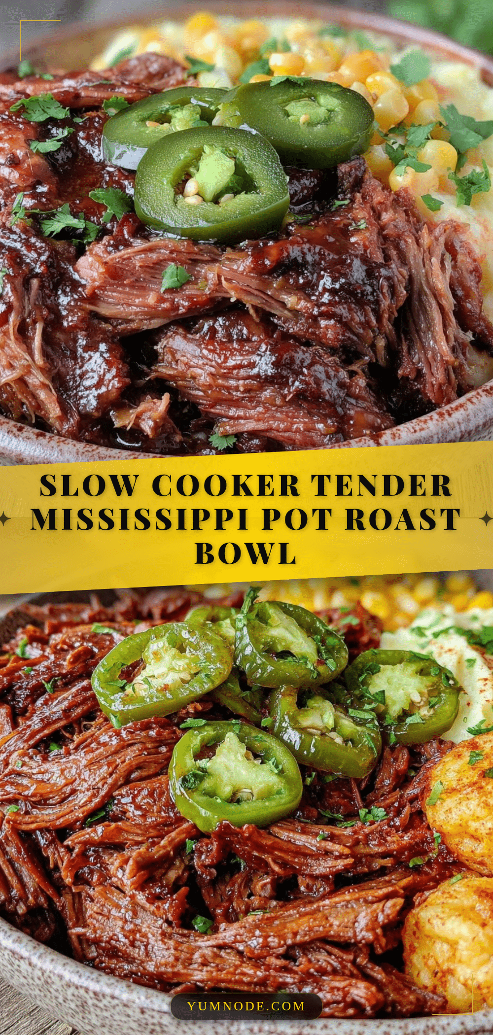 slow cooker Mississippi pot roast taco bowl recipe