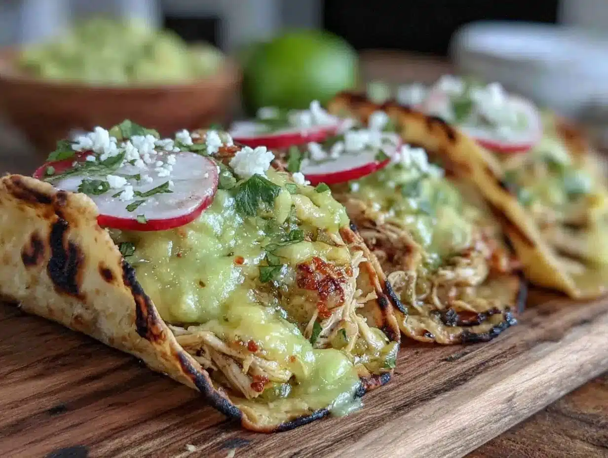 slow cooker salsa verde chicken tacos preparation steps