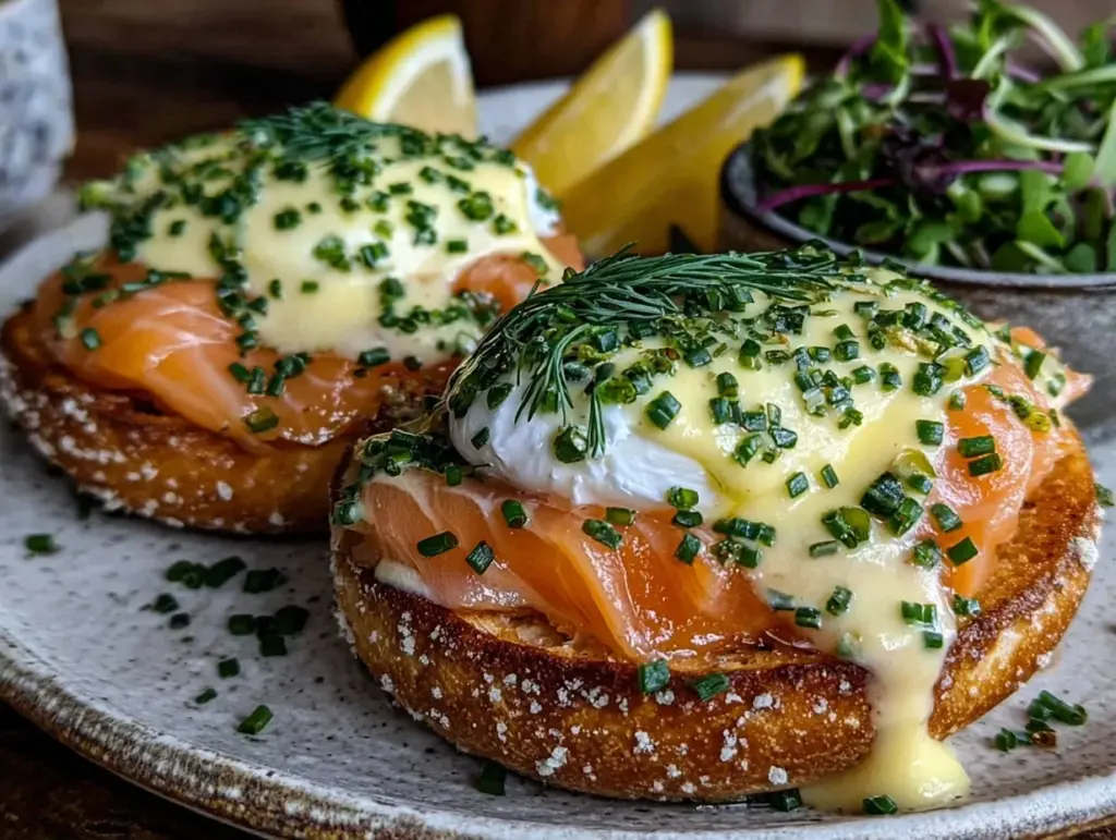 smoked salmon eggs benedict - featured image
