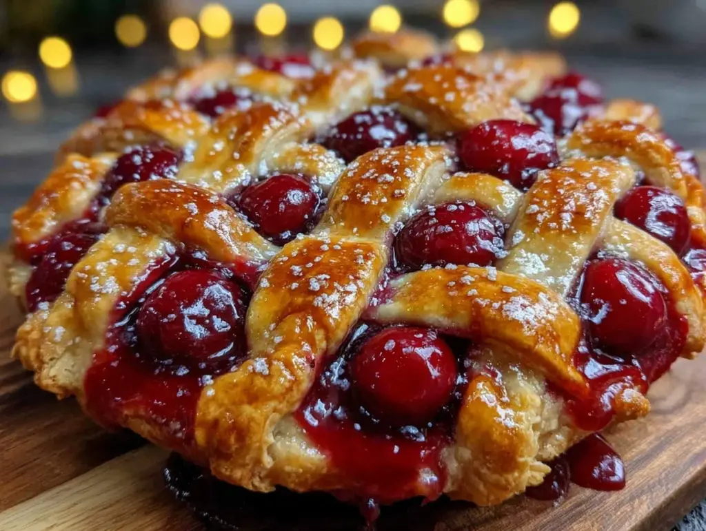 sour cherry lattice pie - featured image