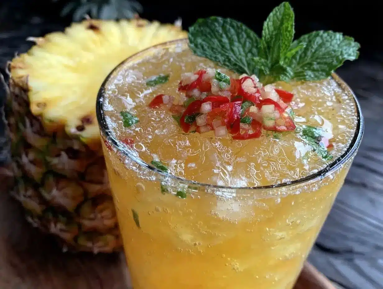 spicy pineapple jalapeno lemonade mocktail preparation steps