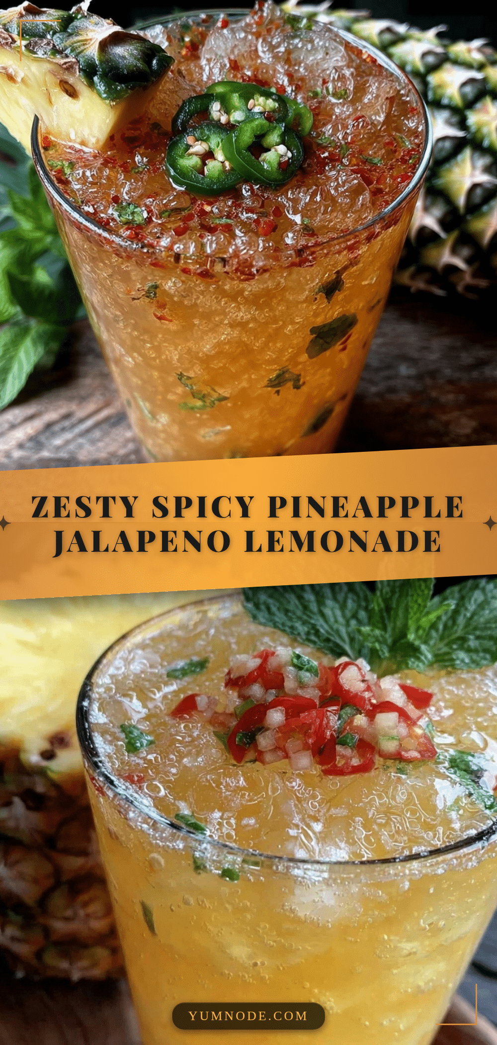 spicy pineapple jalapeno lemonade mocktail recipe