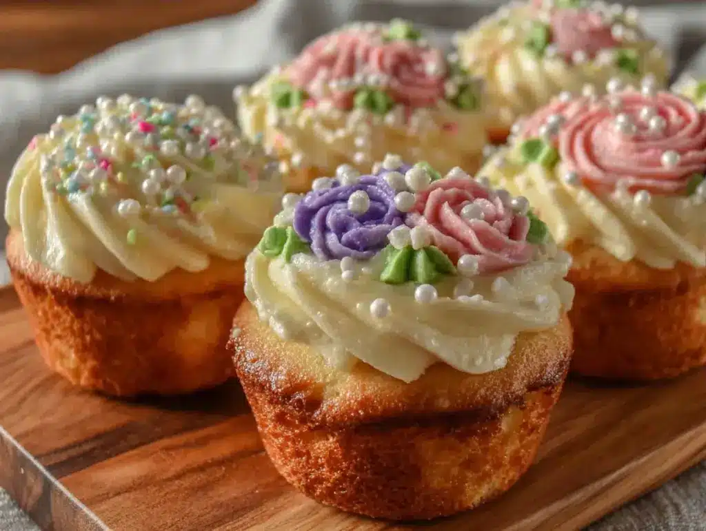 spring garden floral cupcakes - featured image