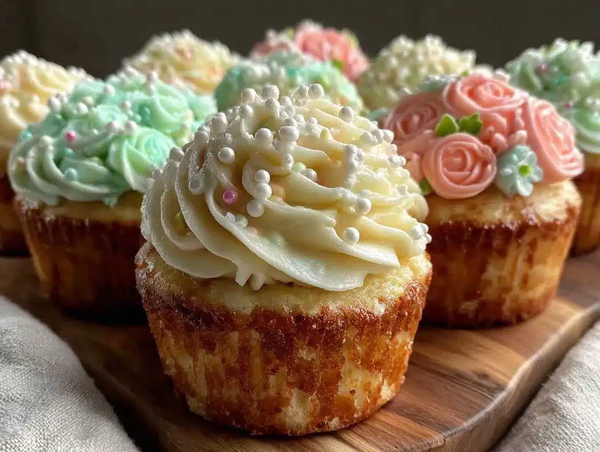 spring garden floral cupcakes preparation steps