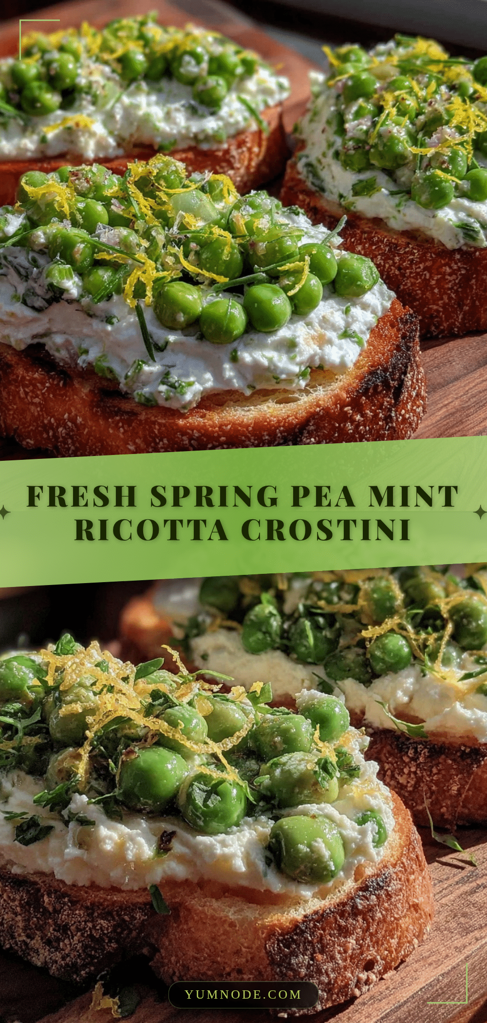 spring pea ricotta crostini recipe