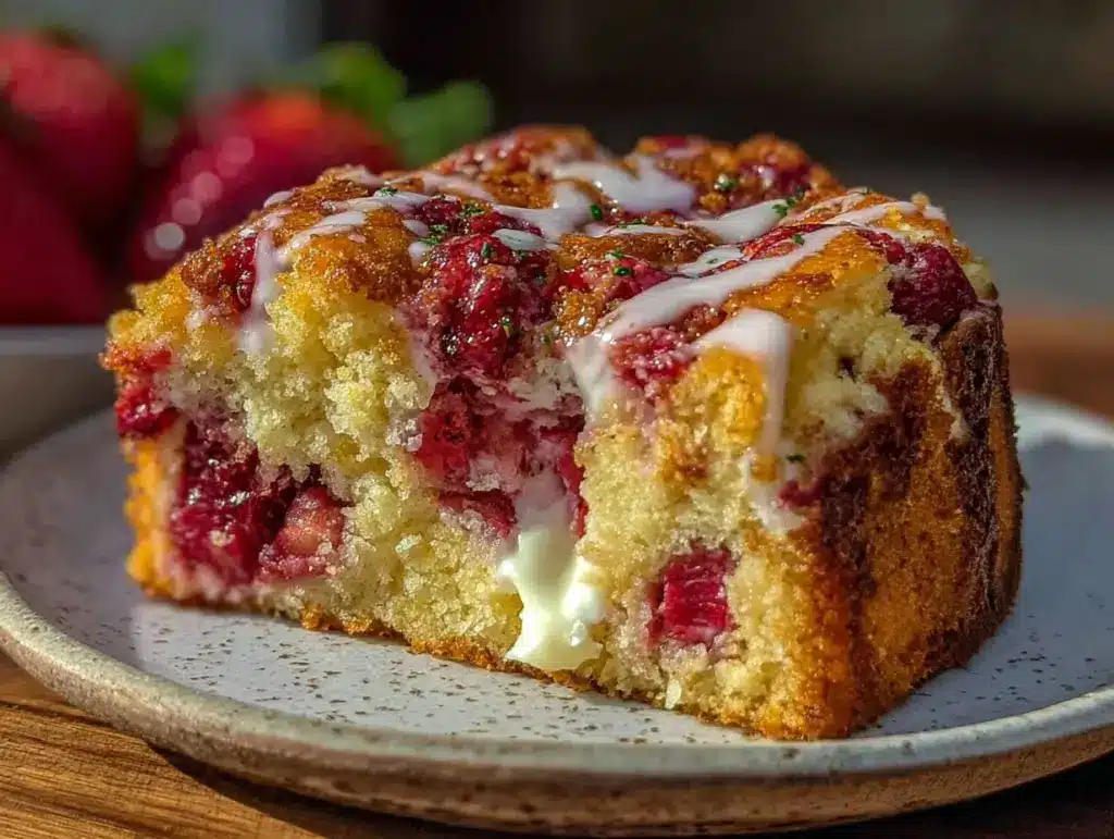strawberry earthquake cake - featured image