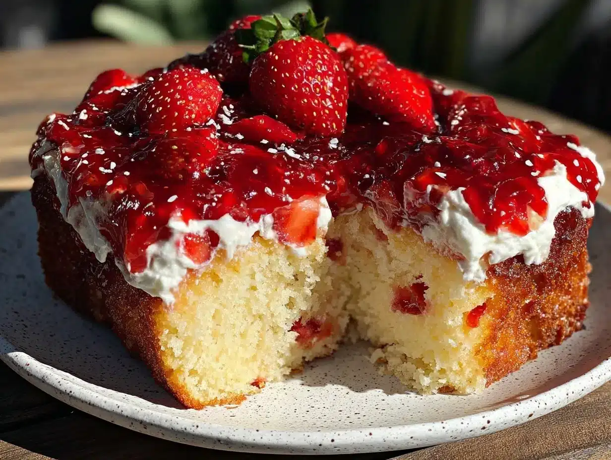 strawberry jello poke cake preparation steps
