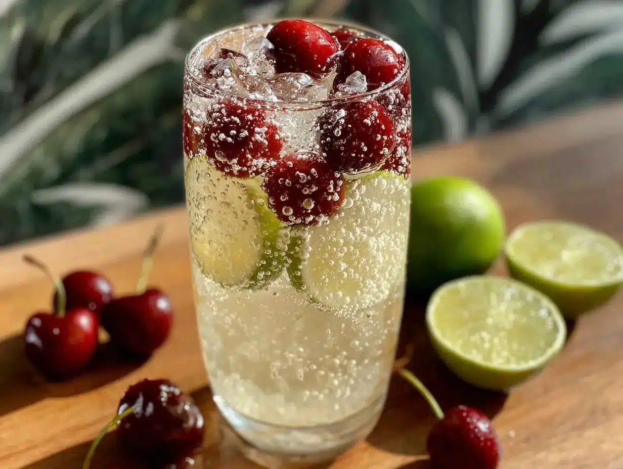 sugar-free cherry lime sparkling water preparation steps