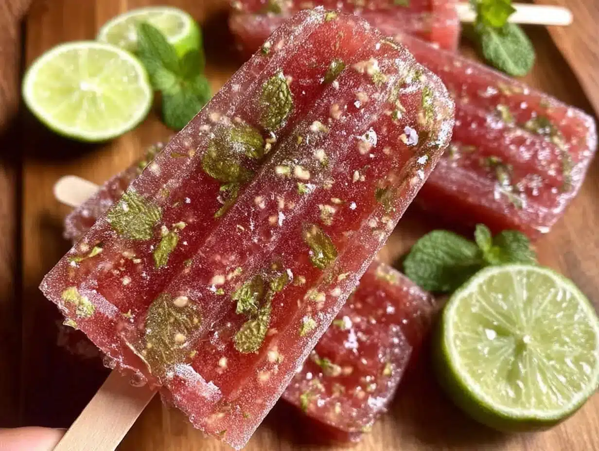 watermelon lime mint popsicles preparation steps