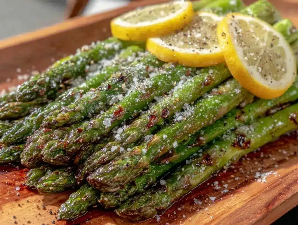 zesty grilled asparagus with lemon - featured image