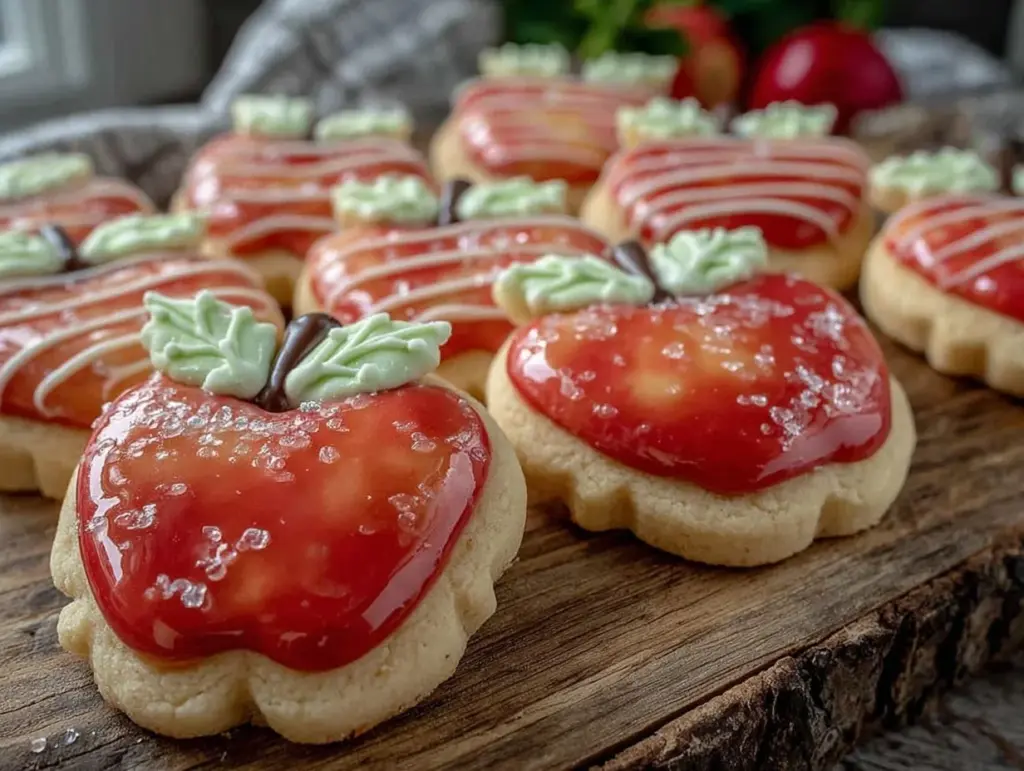 apple shaped sugar cookies - featured image