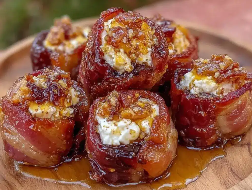 bacon wrapped dates stuffed with goat cheese - featured image