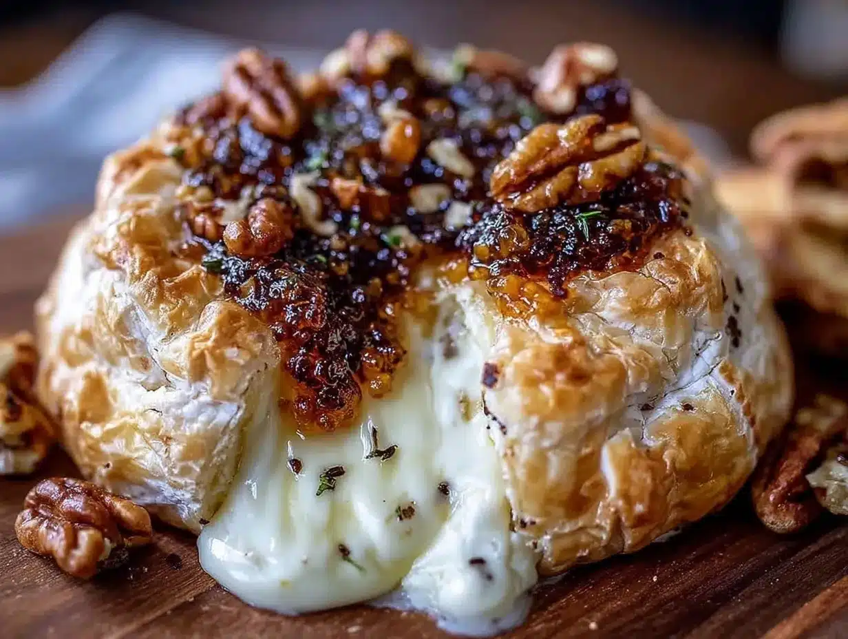 baked brie in puff pastry preparation steps