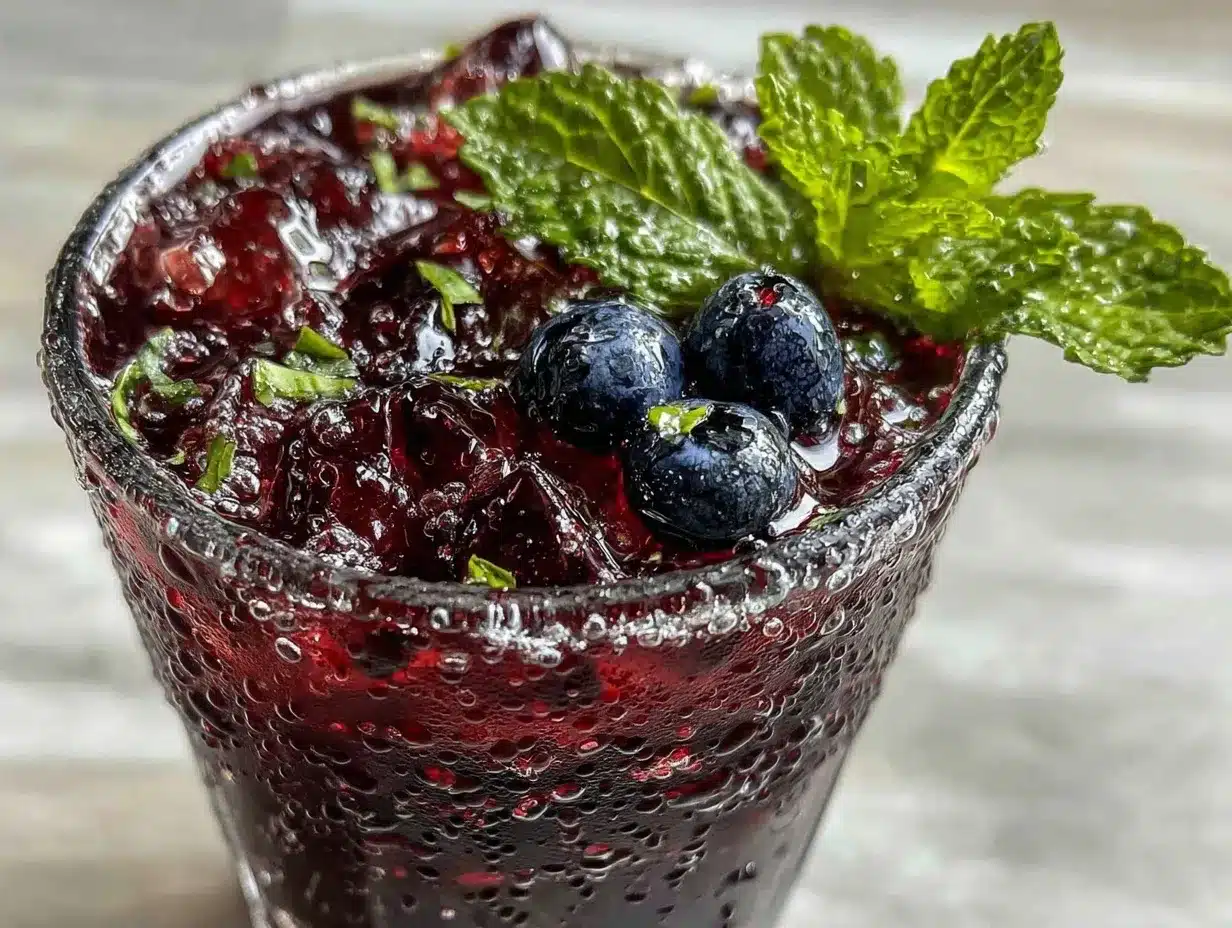 blueberry mojito mocktail preparation steps