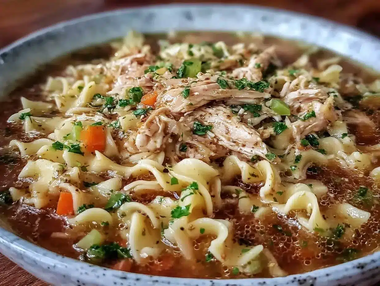 chicken noodle soup with homemade egg noodles preparation steps