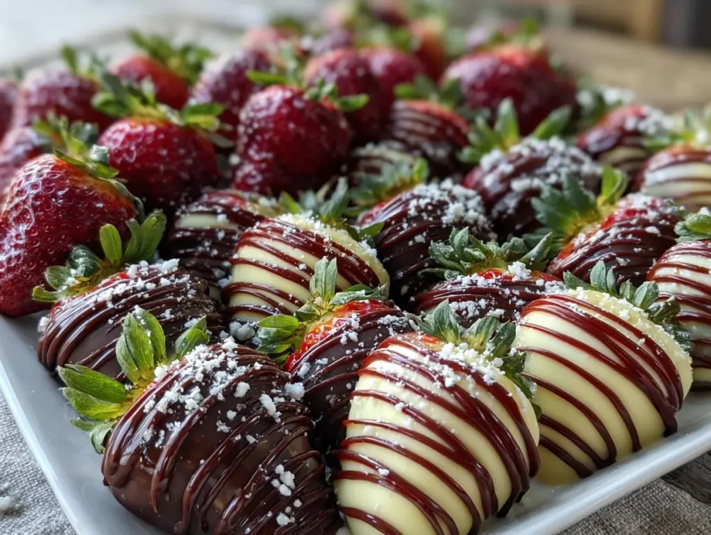 chocolate covered strawberry flag platter - featured image