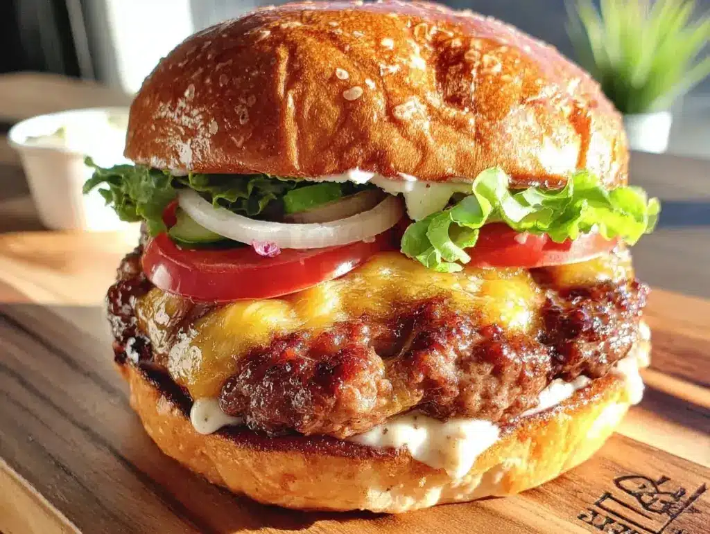 classic all american cheeseburger deluxe recipe - featured image