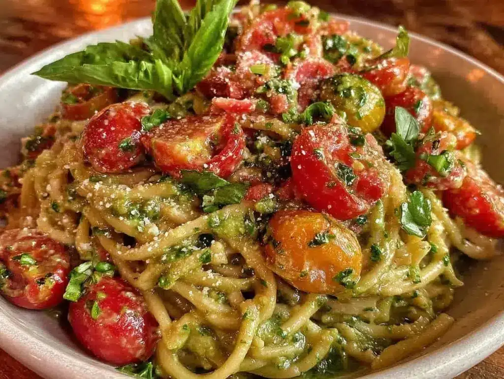creamy avocado pasta - featured image
