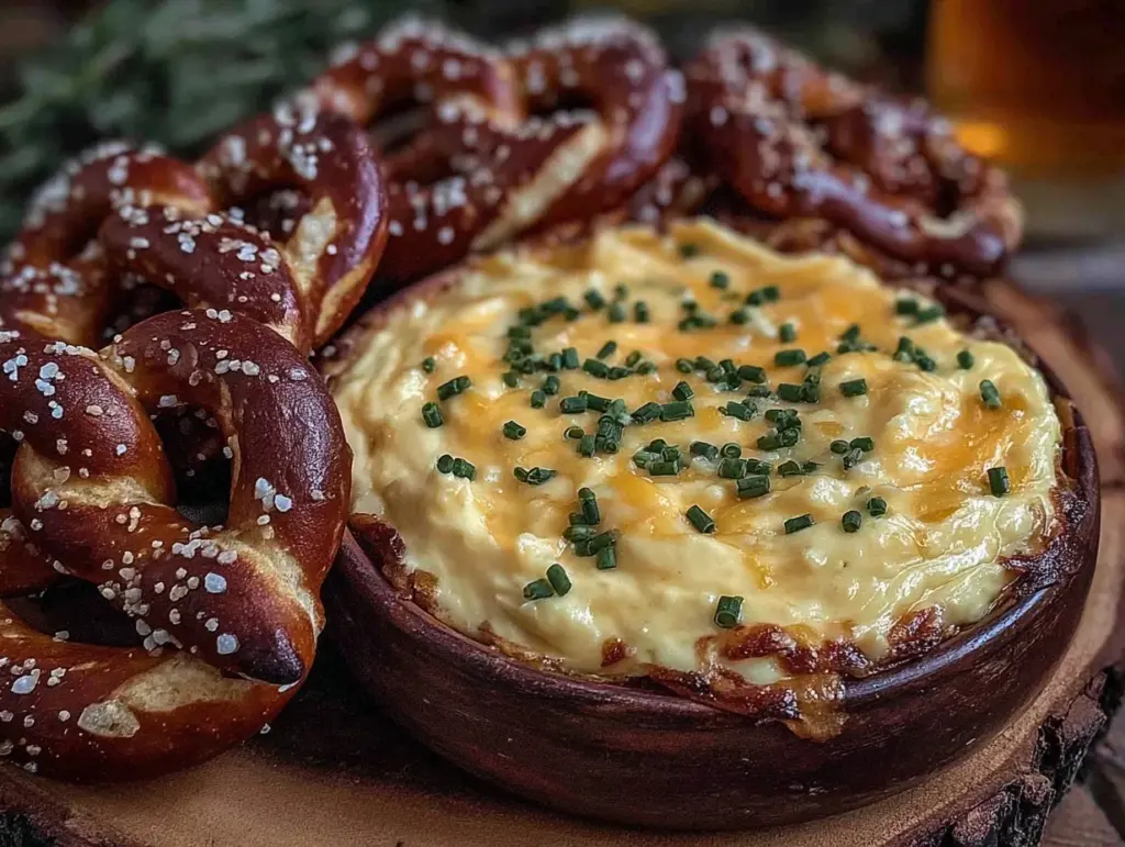 creamy beer cheese dip - featured image