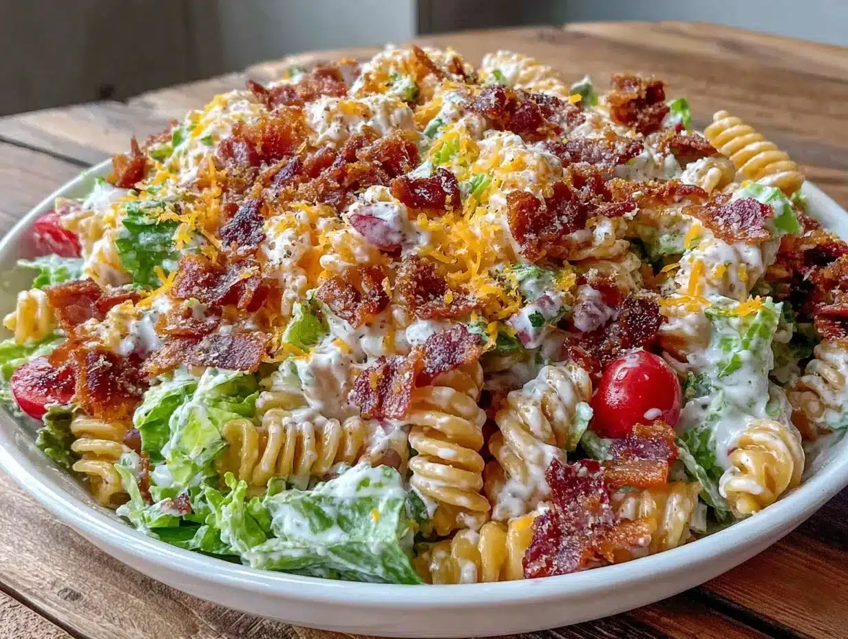 creamy blt pasta salad preparation steps