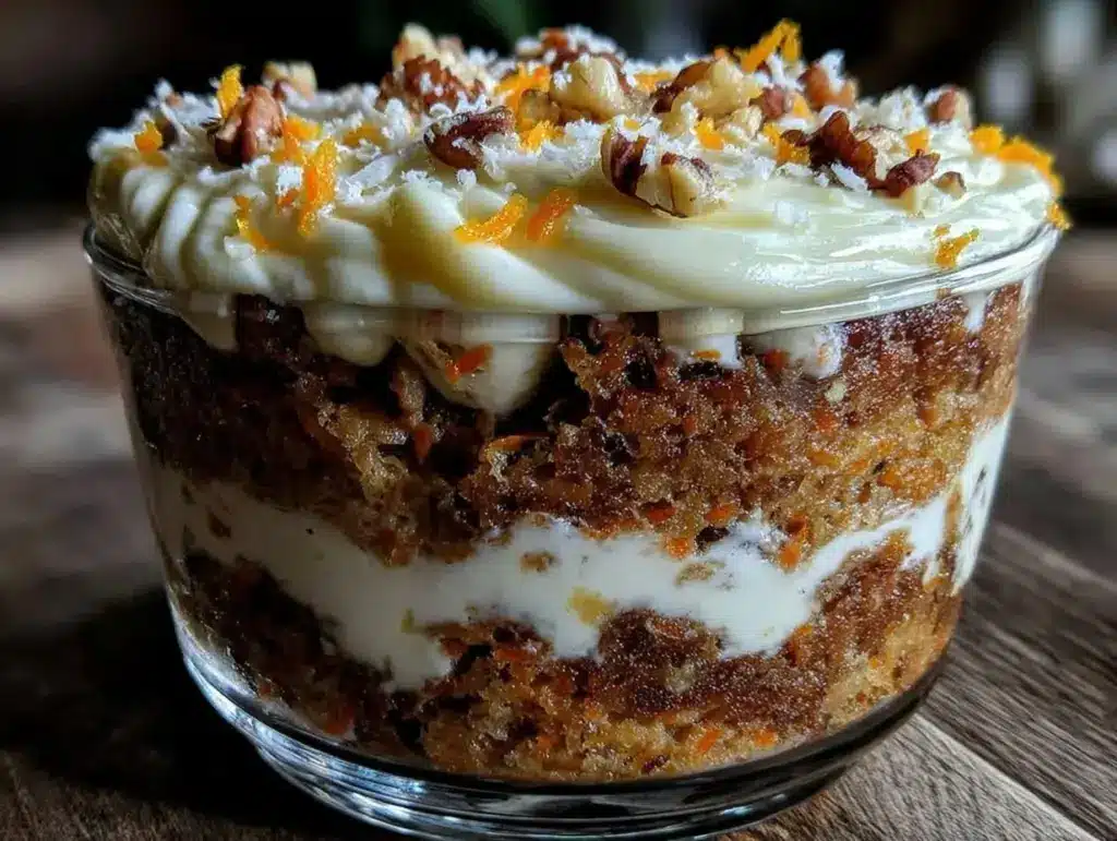 creamy carrot cake trifle - featured image