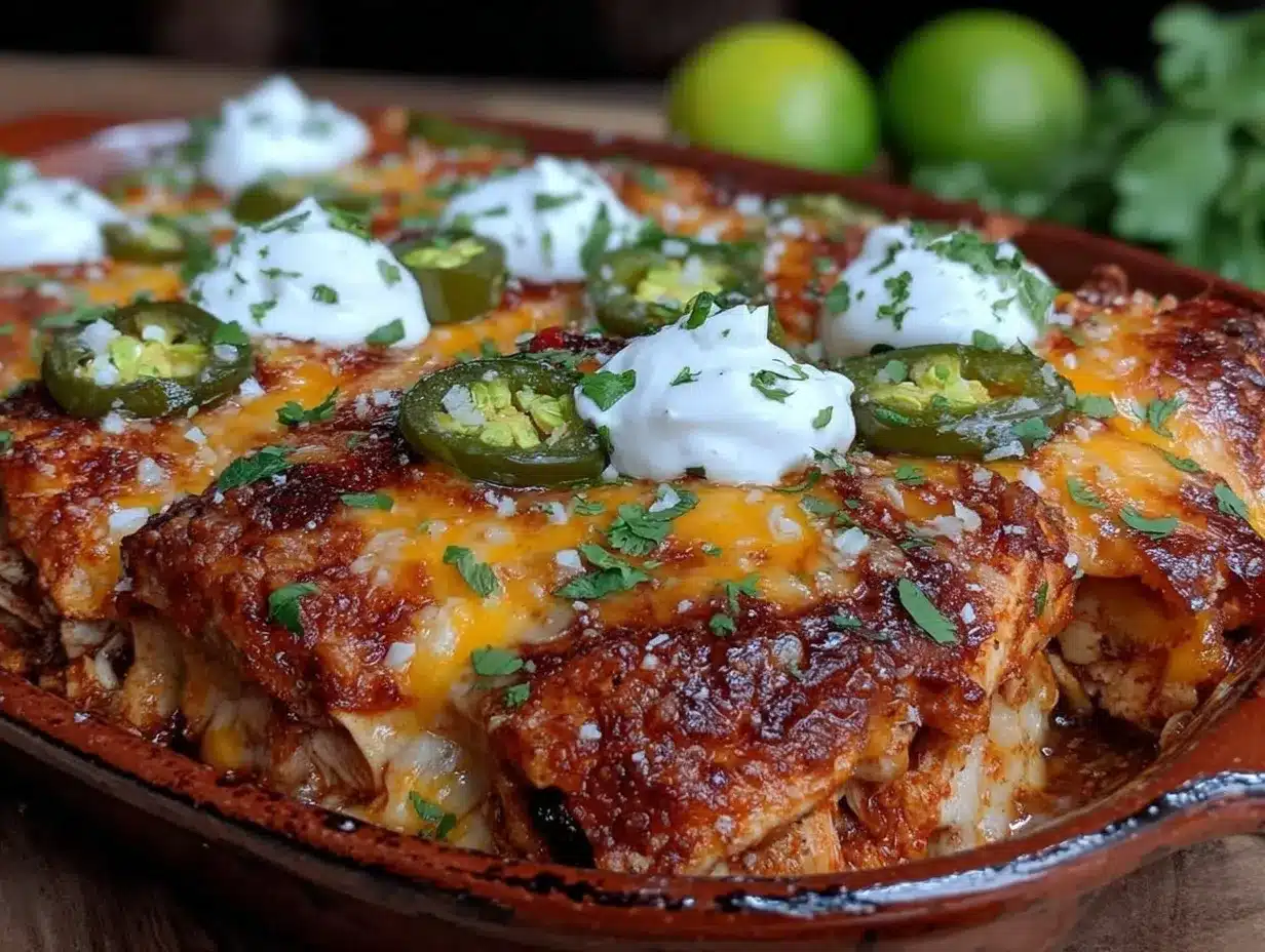 creamy chicken enchilada casserole preparation steps