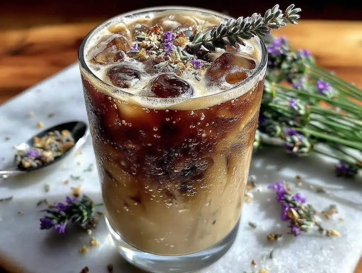 creamy iced lavender latte preparation steps