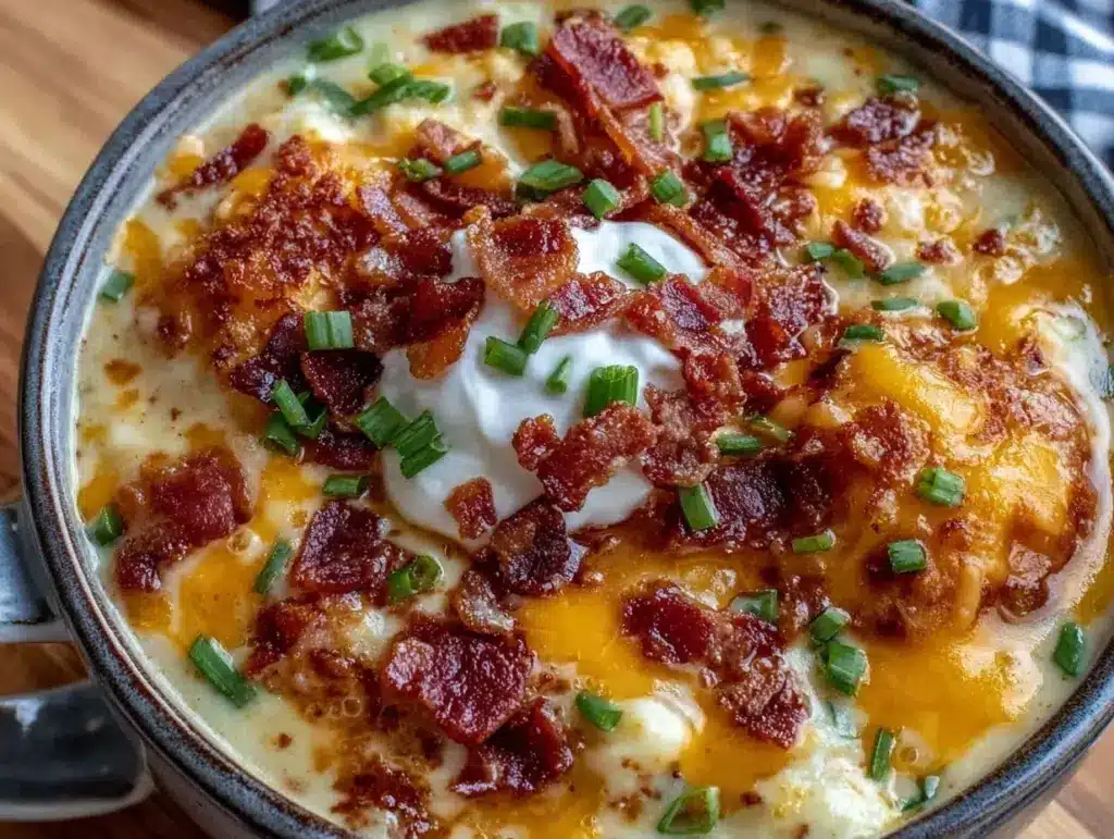 creamy loaded potato soup - featured image