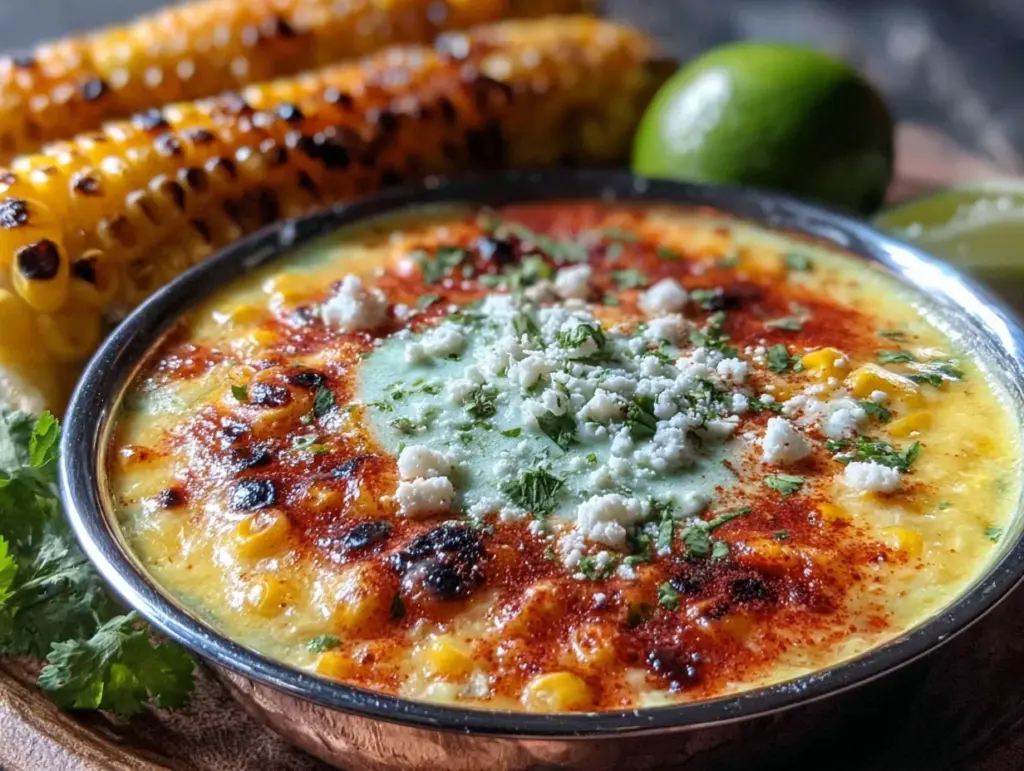 creamy mexican street corn soup instant pot - featured image