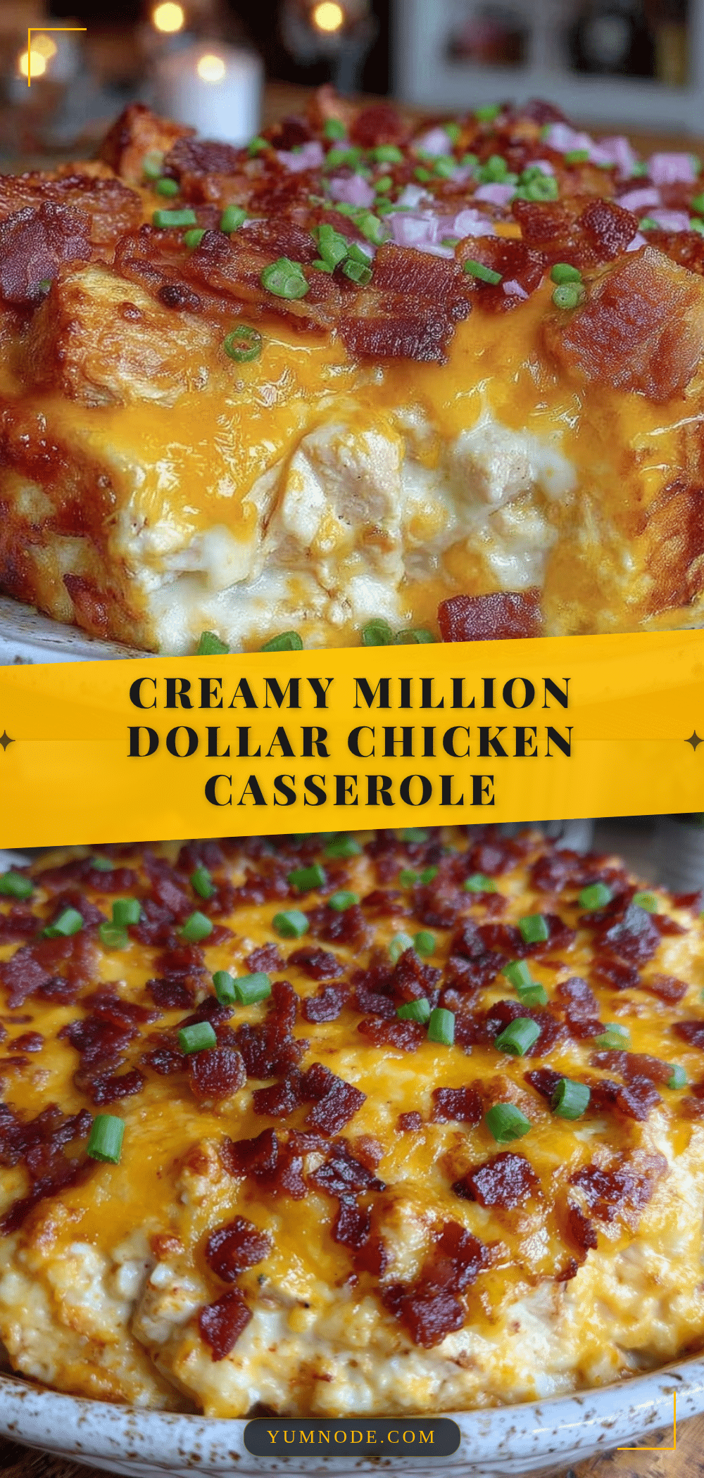 creamy million dollar chicken casserole with bacon recipe