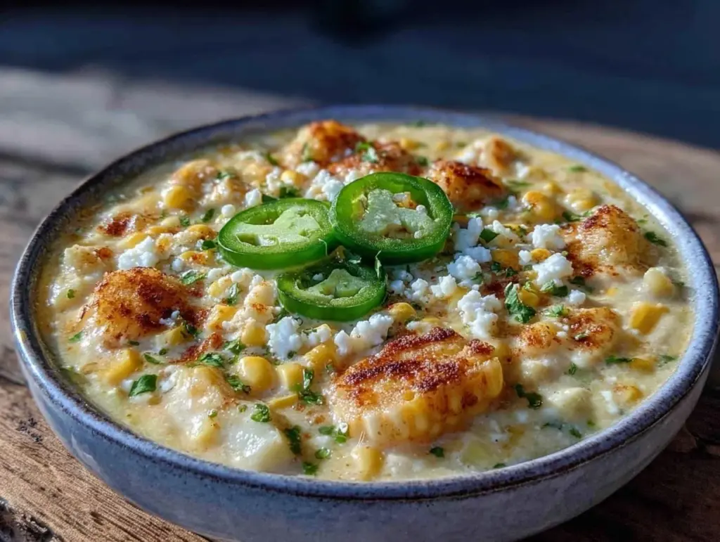 creamy slow cooker mexican street corn chowder - featured image
