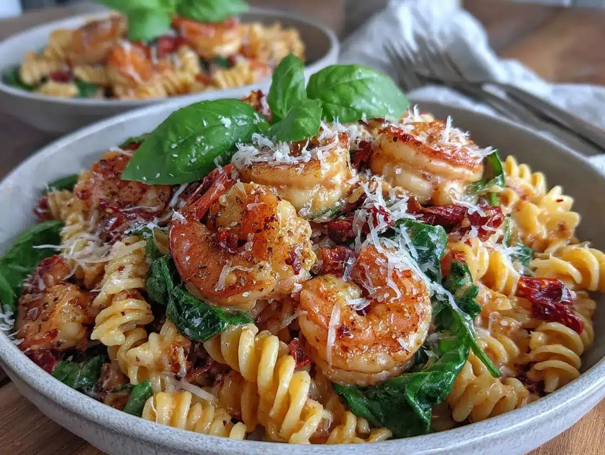 creamy tuscan shrimp pasta preparation steps