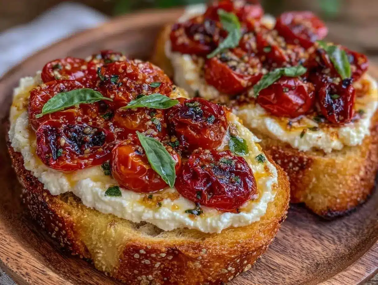 creamy whipped ricotta crostini preparation steps