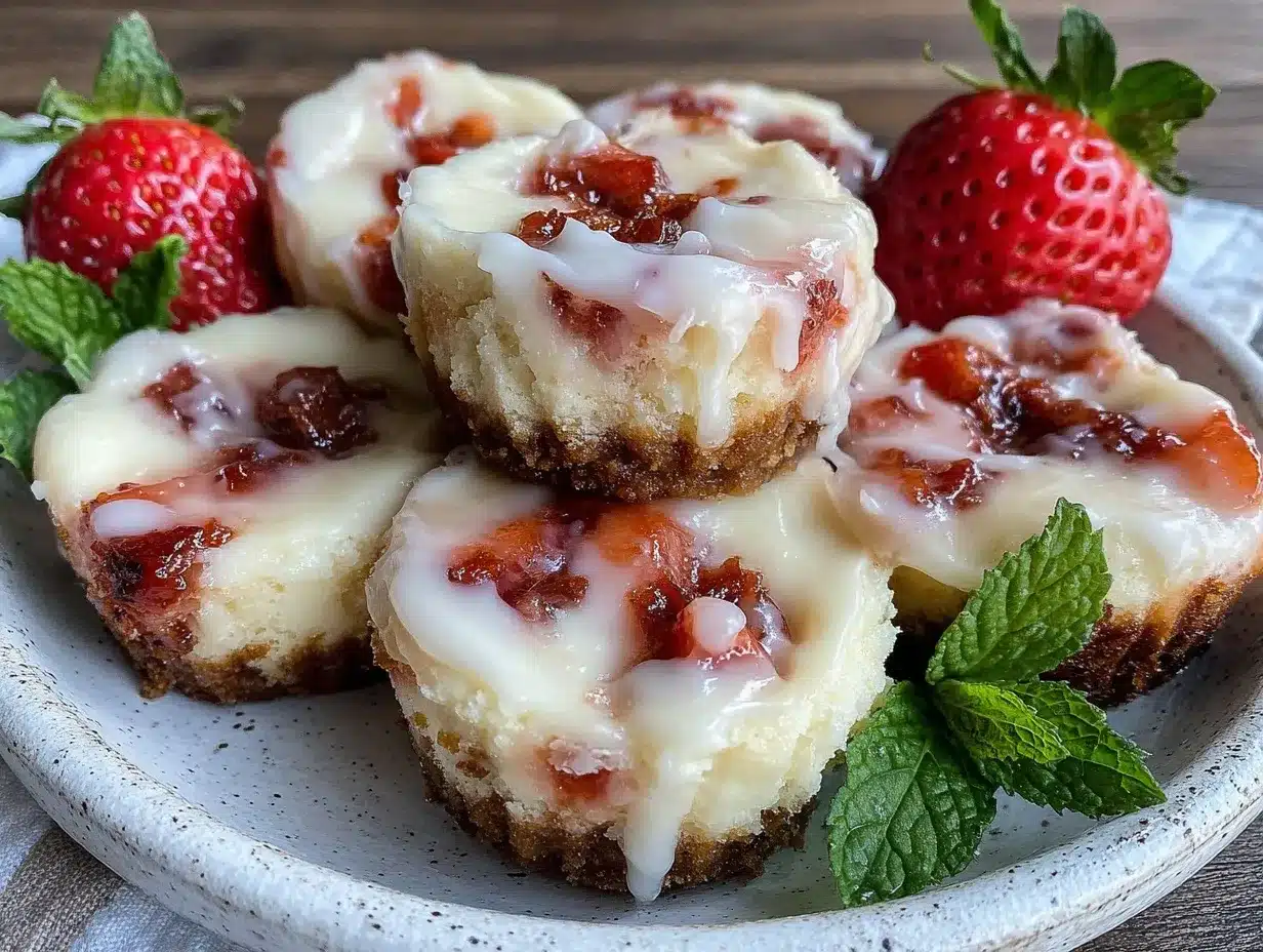 creamy white chocolate strawberry cheesecake bites preparation steps