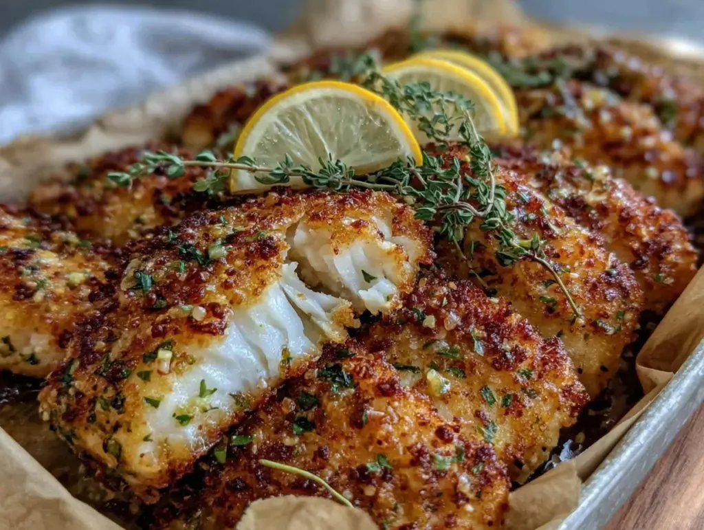 crispy baked tilapia - featured image