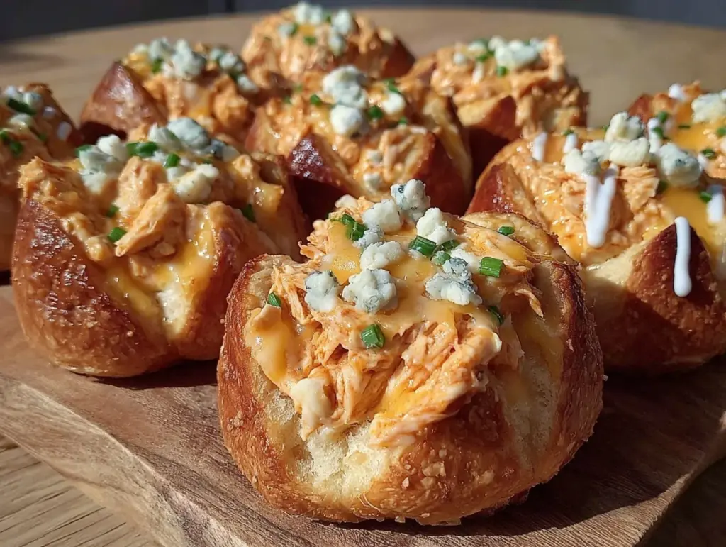 crispy buffalo chicken dip stuffed breadstick bites - featured image