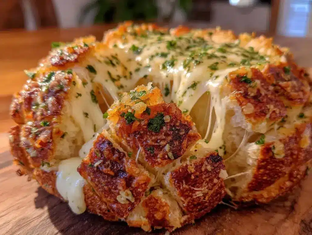 crispy cheese pull garlic bread - featured image